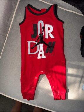 Red Baby Romper with Jumpman Logo